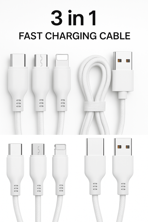 3-in-1 Fast Charging USB Cable 1.2m Length