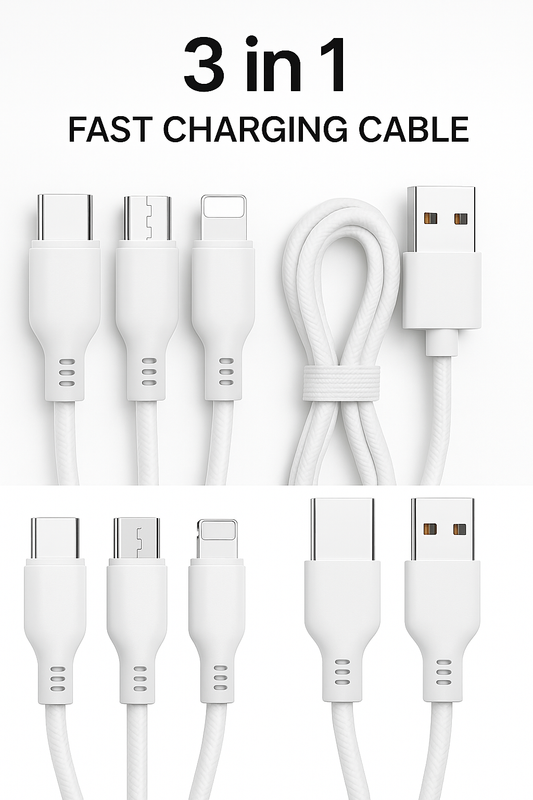 3-in-1 Fast Charging USB Cable 1.2m Length