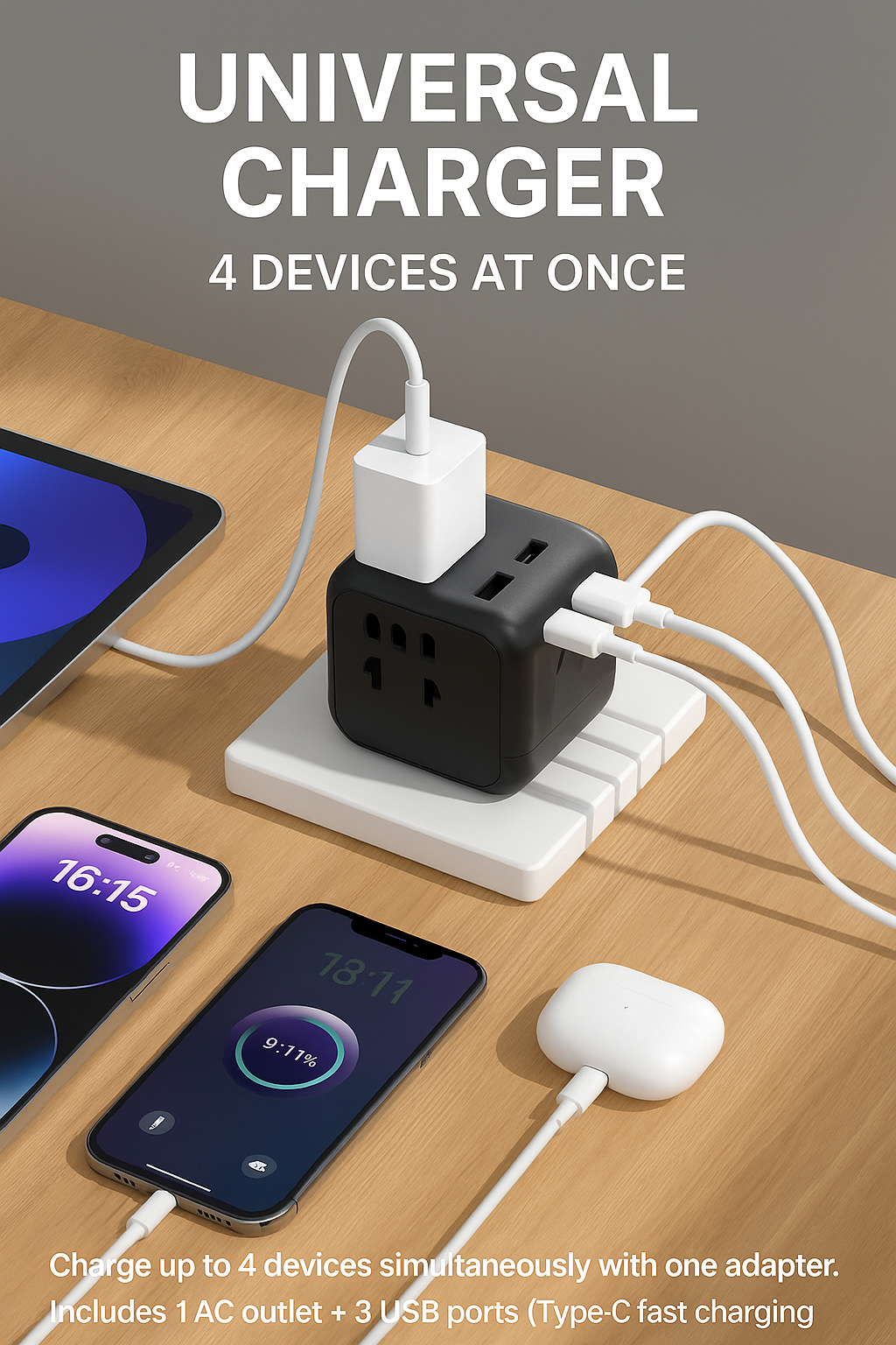 Universal Power Adapter for 200+ Countries